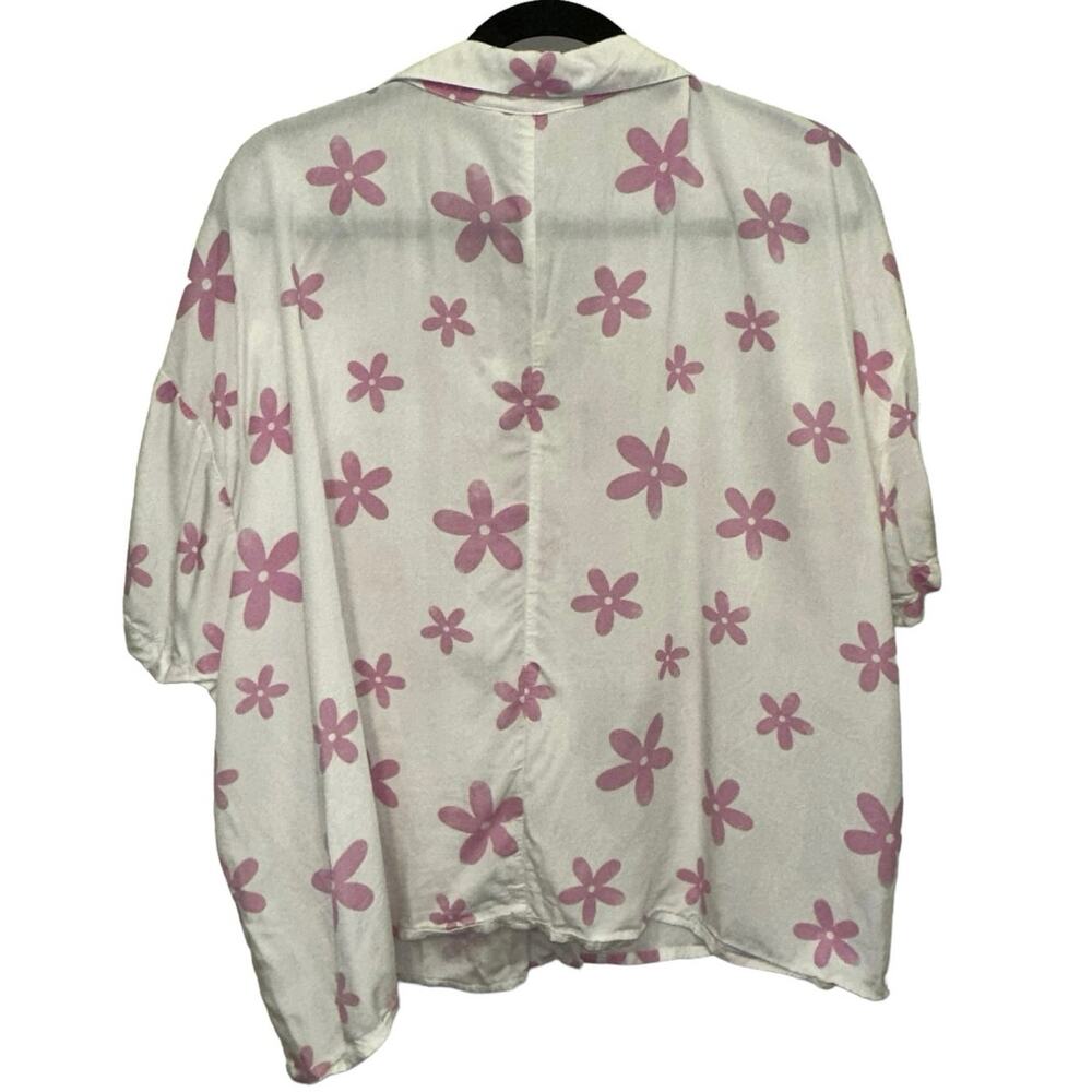 Grayson Threads Pink Floral Button Front Blouse 2… - image 4